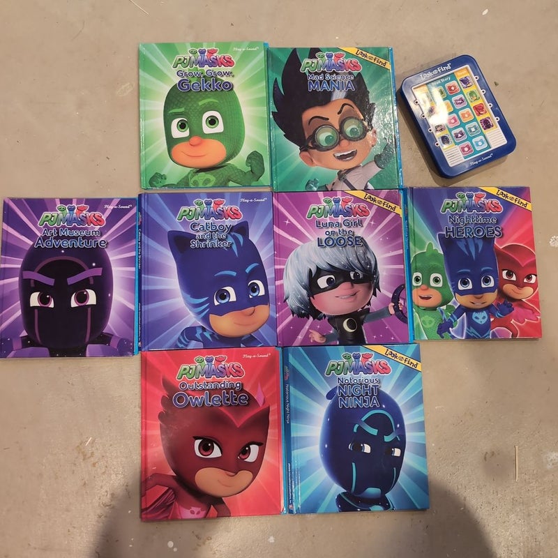 PJ Masks Electronic Play-A-Sound Books With Look And Find Reader-8 Books Total