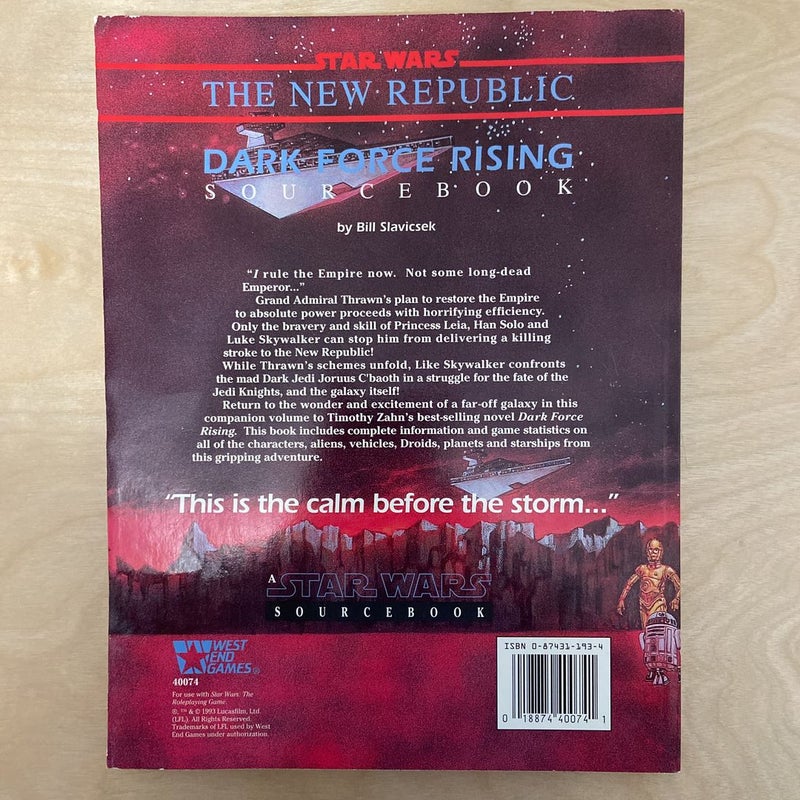 Star Wars The New Republic: Dark Force Rising Sourcebook 