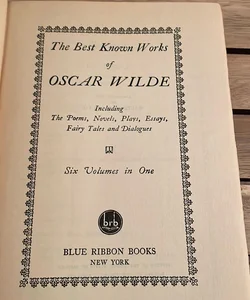 The Best Know  Works of Oscar Wilde (1927)