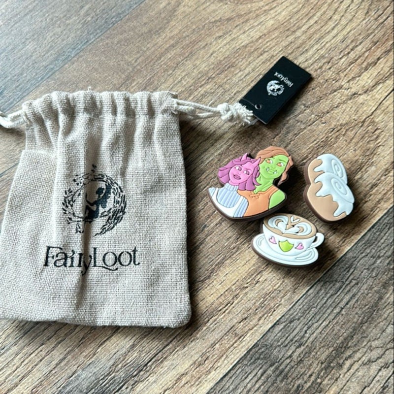 Fairyloot Legends and Lattes Shoe Charms