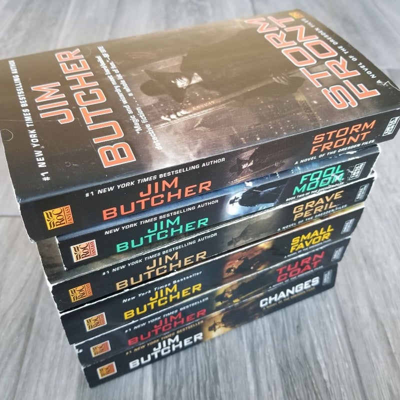 LOT OF (6) JIM BUTCHER: THE DRESDEN FILES #1-3, #10-12 1ST EDITION Urban Fantasy