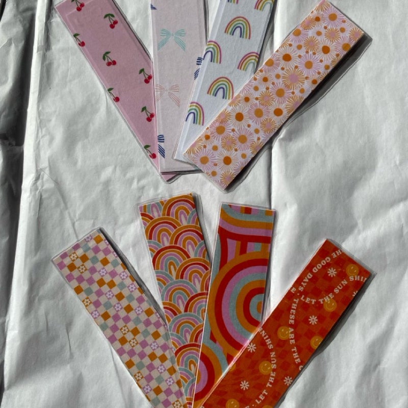 2 Handmade Laminated Bookmarks 