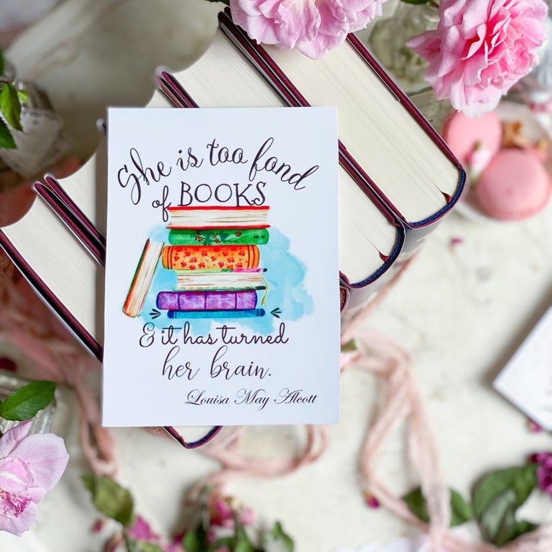 Discontinued Book Stack and Quote Art Print 
