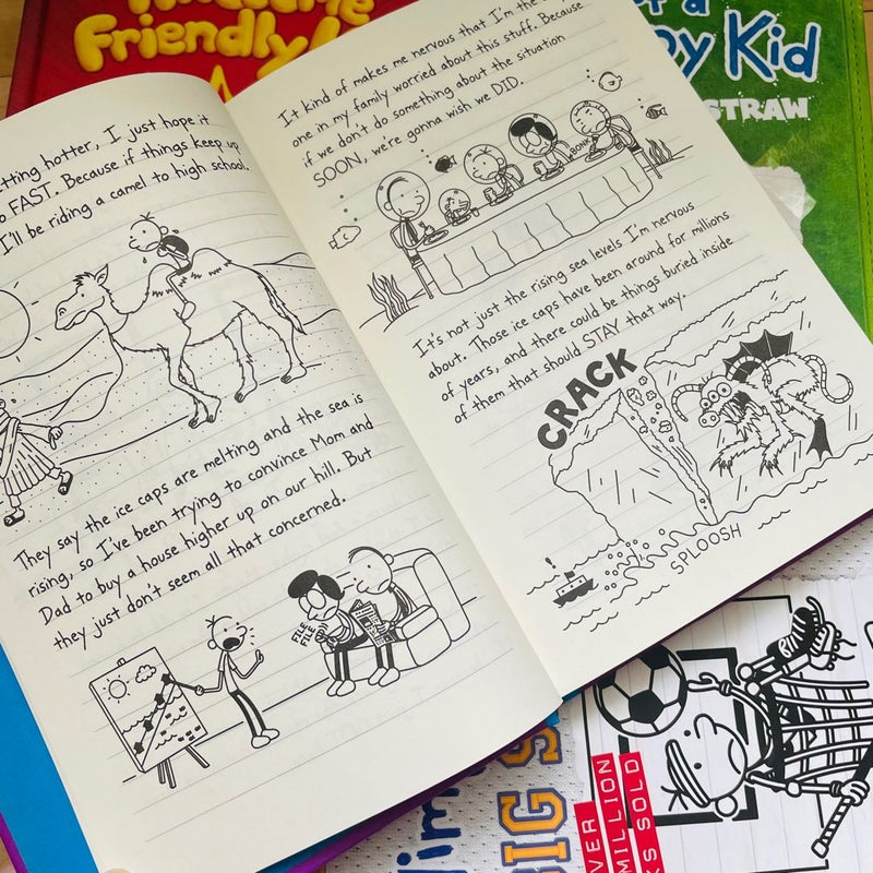 Diary of a Wimpy Kid Bundle-Lot of 4; The Last Straw (3), The Meltdown (13), Big Shot (16), Awesome Friendly Kid 