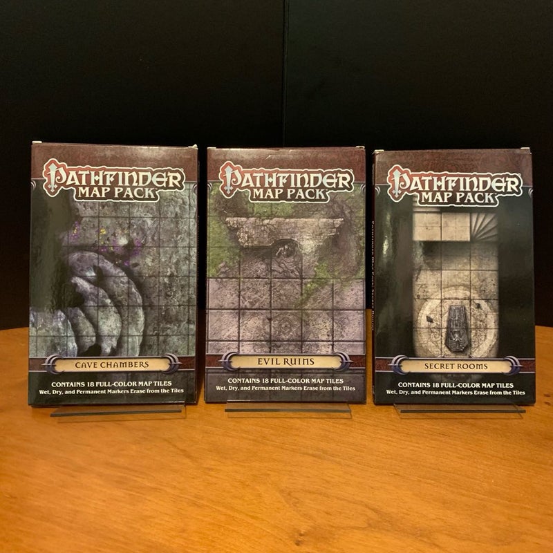 Pathfinder Map Pack Lot: Cave Chambers, Evil Ruins, Secret Rooms