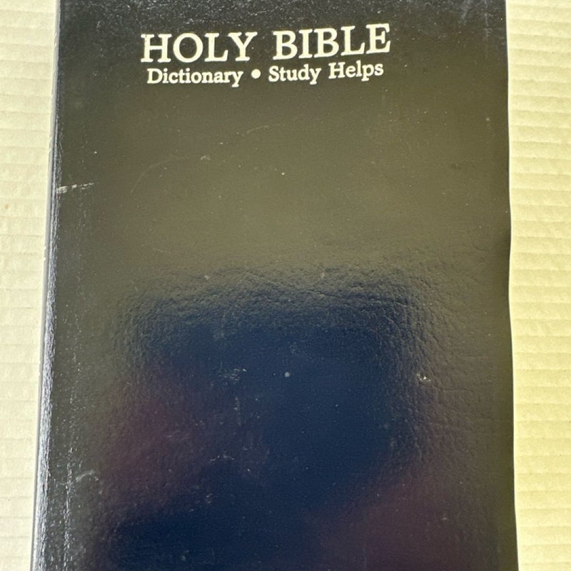 Holy Bible World 220DNB King James Version Dictionary With Study Helps Blue