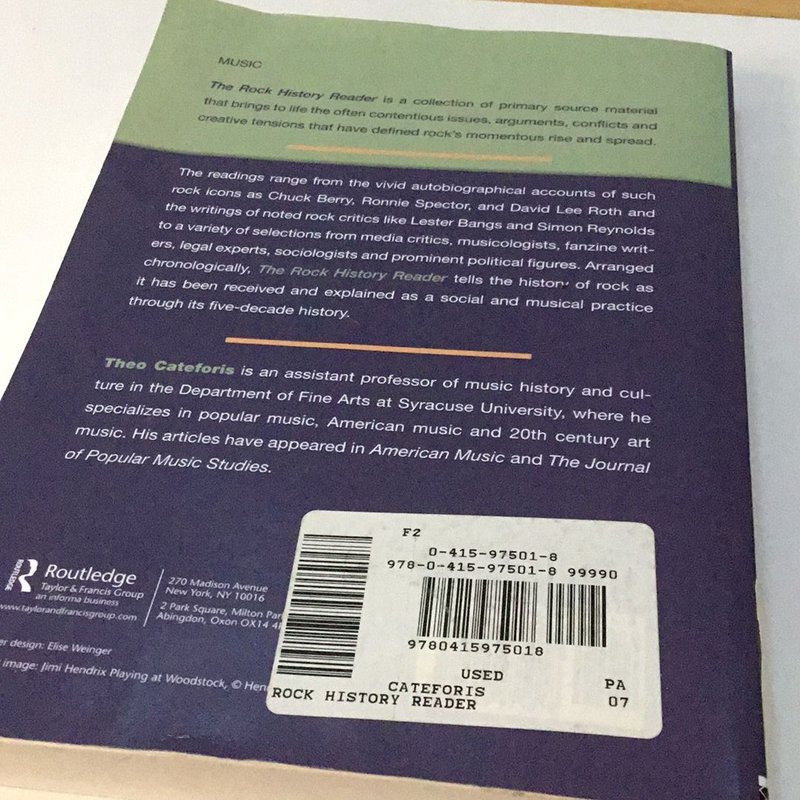 The Rock History Reader by Theo Cateforis