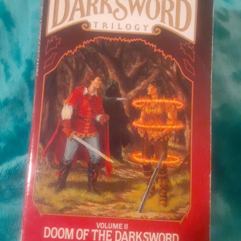 The Darksword Trilogy book Set by Margaret Weis, Forging the darksword , Doom of the dark sword, Triumph of the darksword, all 1st Editions