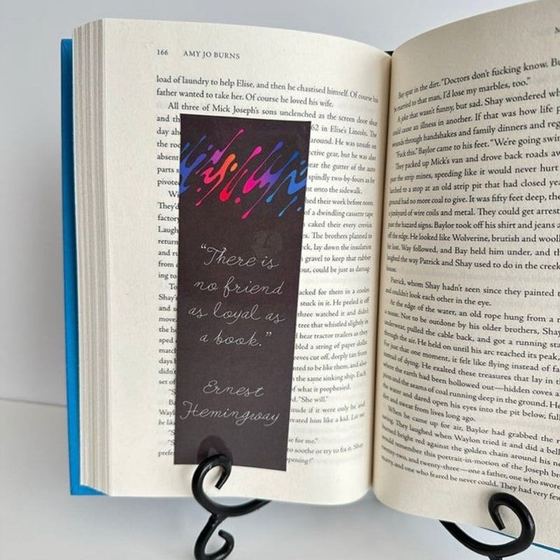Bookmark with Ernest Hemingway Quote (Black)