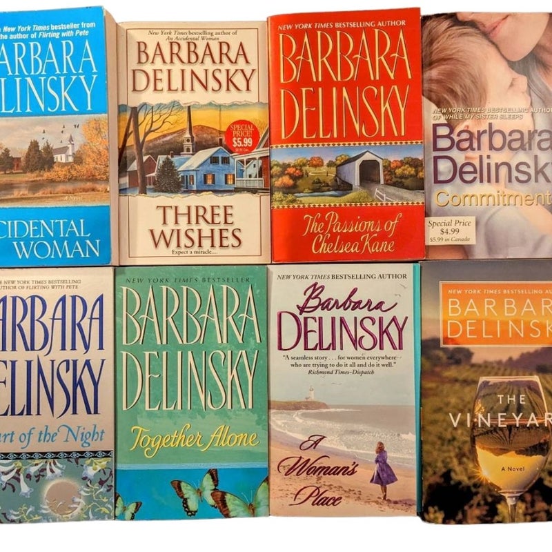 Barbara Delinsky Novel Book Lot - Set of 8 Paperback Books