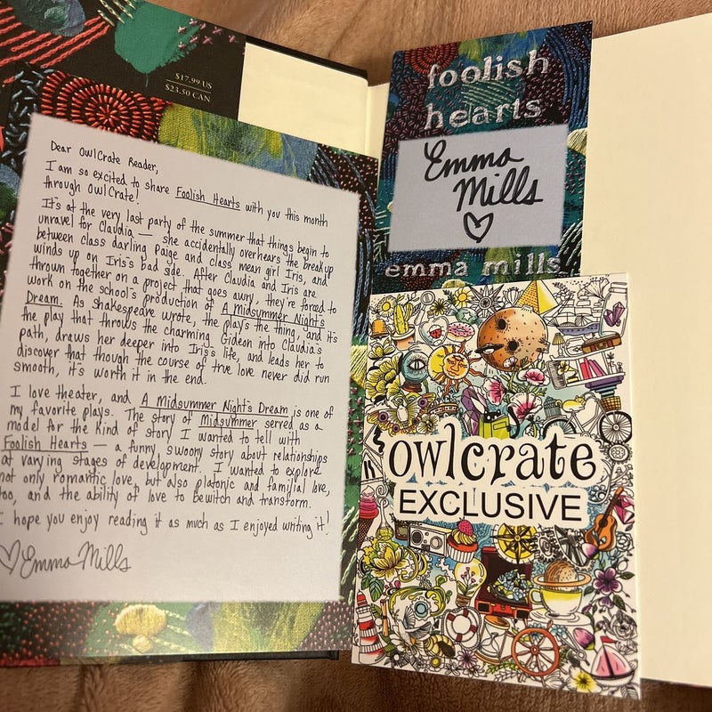 Foolish Hearts ~ Signed Owlcrate exclusive ~