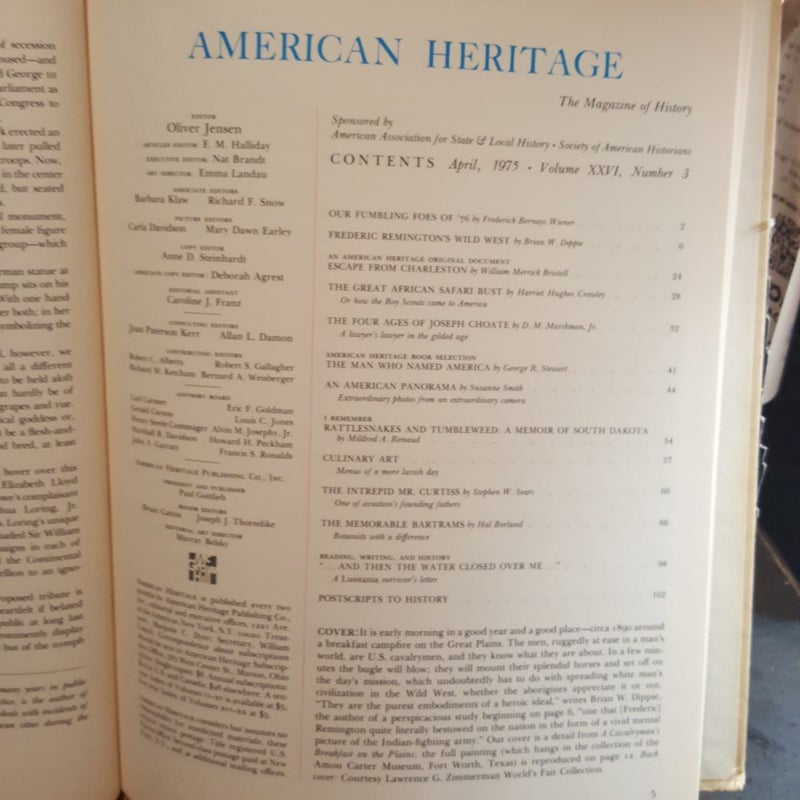 American heritage the magazine of History April 1975