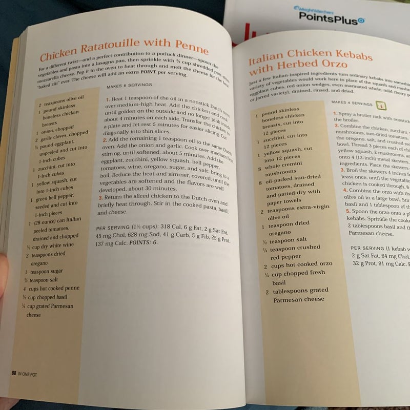 WW cookbooks and blank recipe book