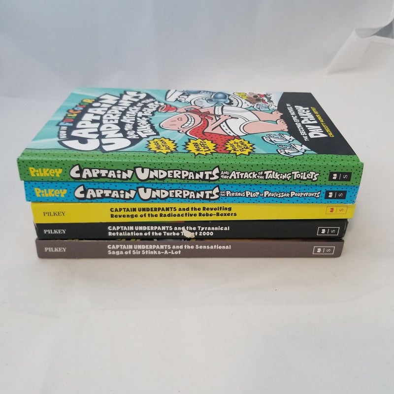 Captain Underpants Lot of 5: #2, 4, 10, 11, 12