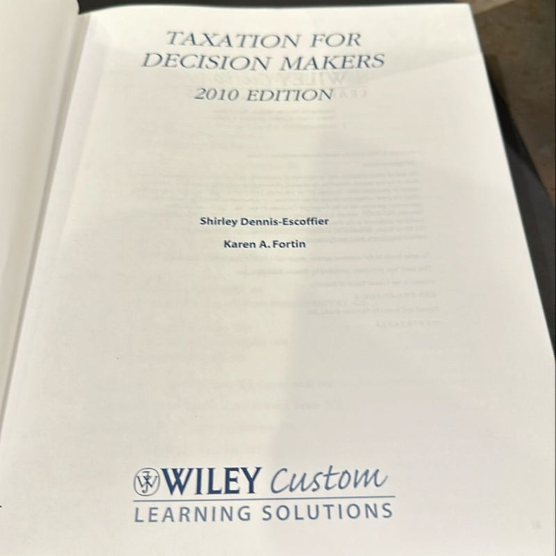 Taxation for Decision Makers