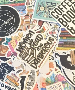 Random cute bookish stickers!!! Brand new!!! 4 stickers!!!!