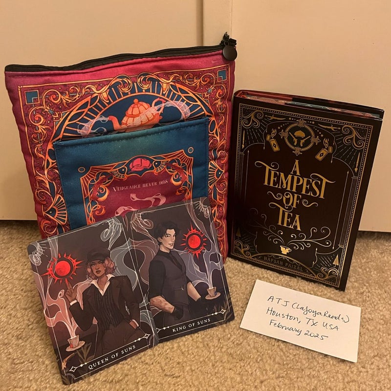 SOLD OUT Owlcrate Signed A Tempest of Tea + Fairyloot Book Sleeve & Tarot Cards