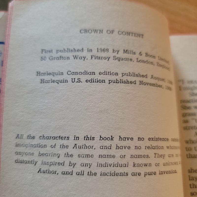 Crown of Content (1968 Harlequin)