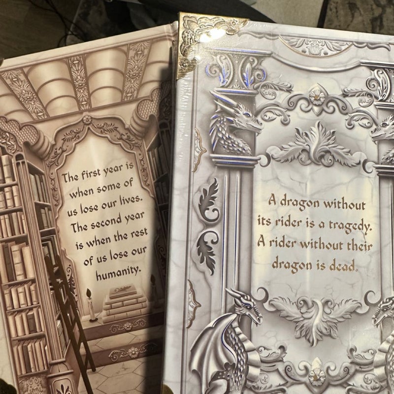 Fourth Wing, Iron Flame and ovrlays Bookish Box edition