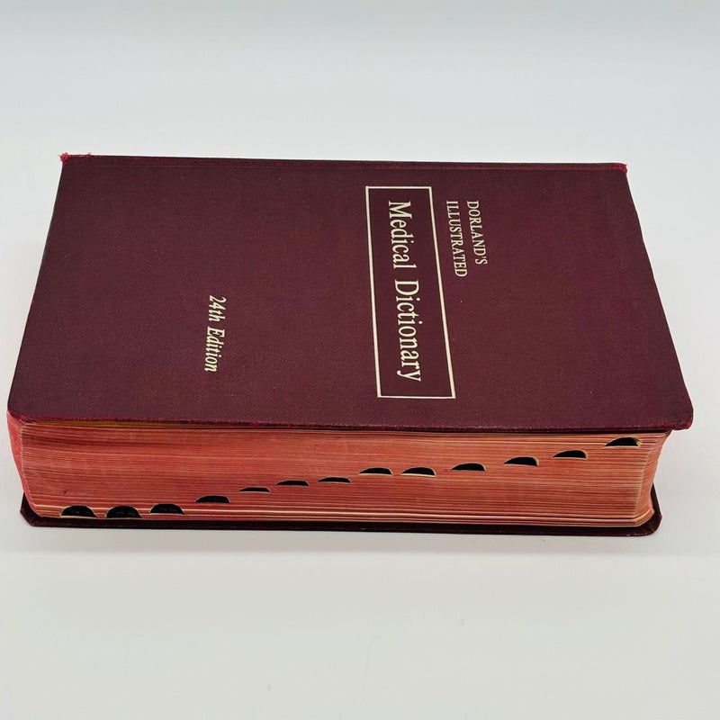 Vintage Dorland's Illustrated Medical Dictionary Red Leather 24th Edition 1965