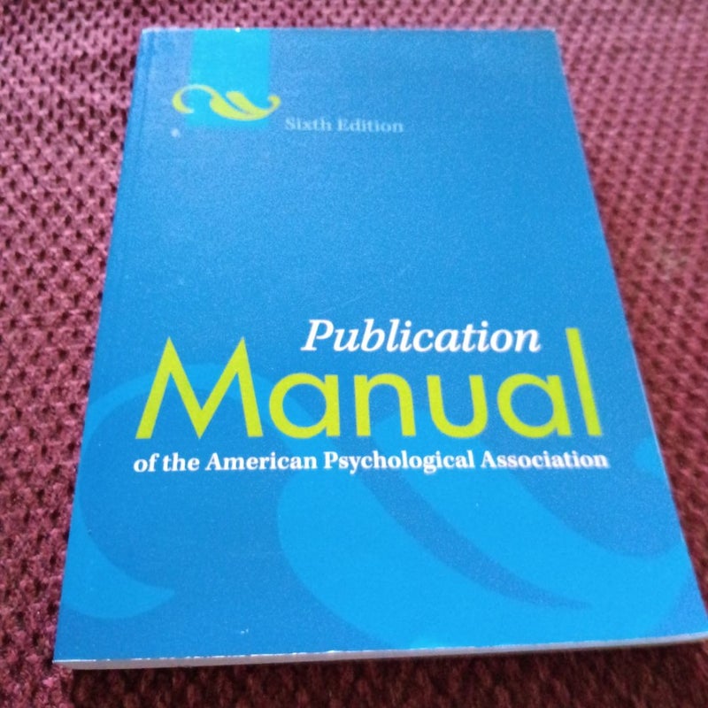 Publication Manual of the American Psychological Association