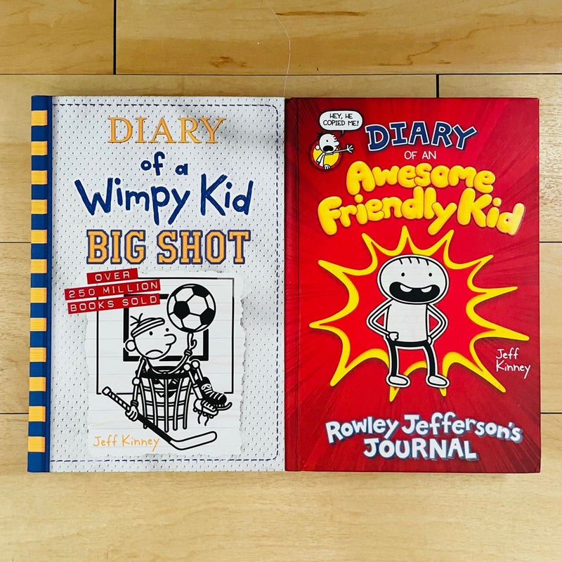 Diary of a Wimpy Kid Bundle-Lot of 4; The Last Straw (3), The Meltdown (13), Big Shot (16), Awesome Friendly Kid 