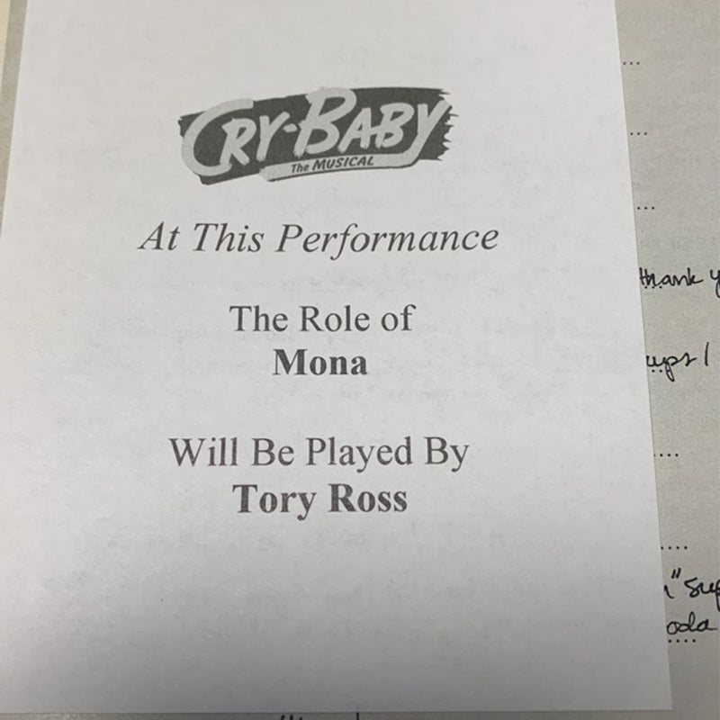 Cry Baby the Musical playbill