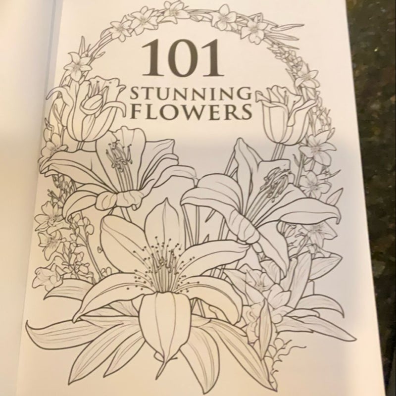 101 Stunning Flowers Coloring Book