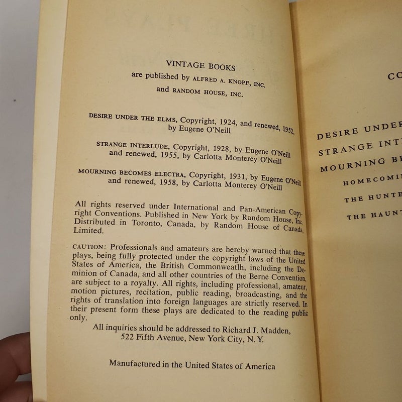 The Complete Text of Three of Eugene O'Neil's Greatest Plays 