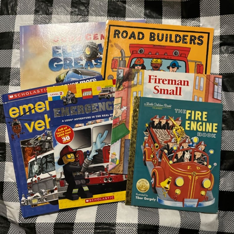 Trucks and Emergency Vehicles Book Bundle