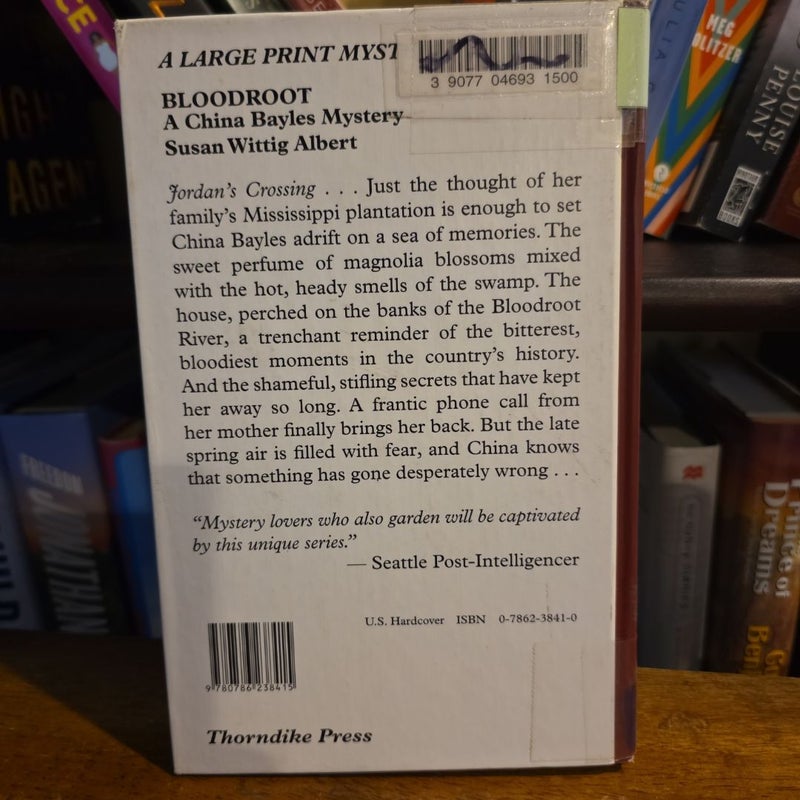 LARGE PRINT Bloodroot, China Bayles 10 of 29 (ex-library)