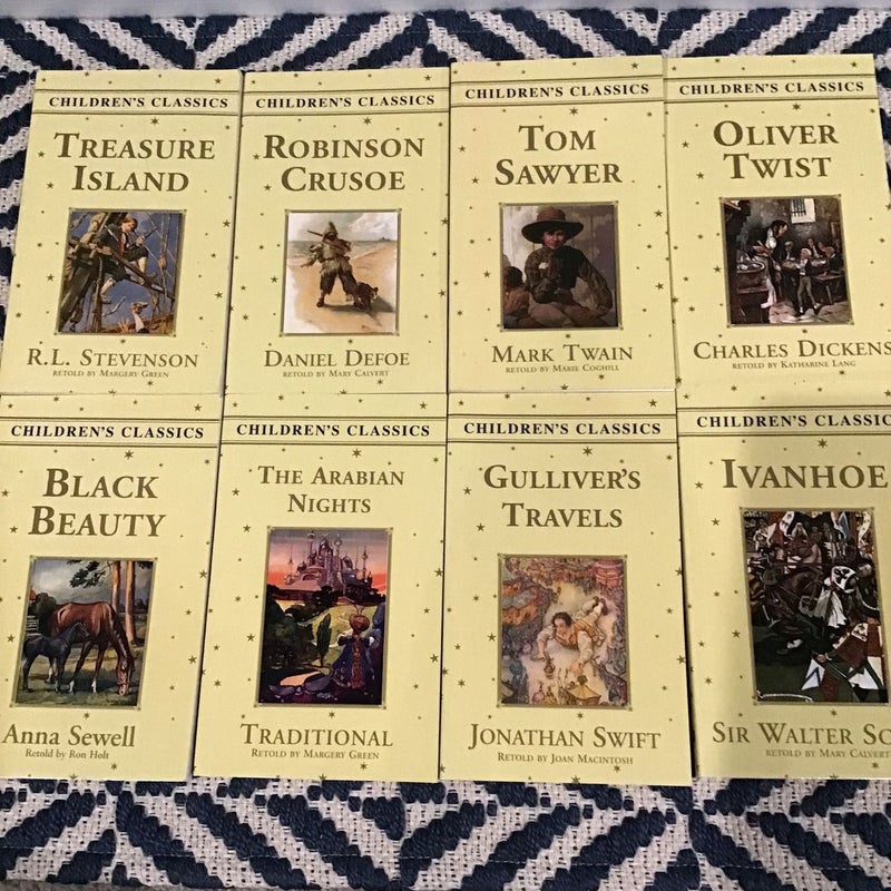 Children’s Classics 8 book bundle: Treasure Island, Robinson Crusoe, Tom Sawyer + 5 others