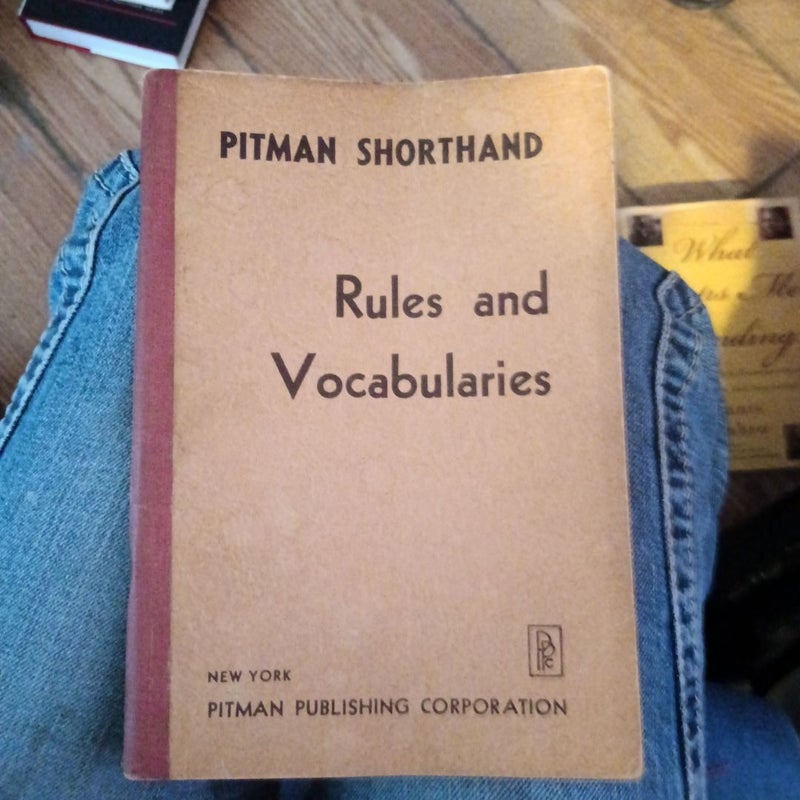 Pitman short hand rules and vocabularies