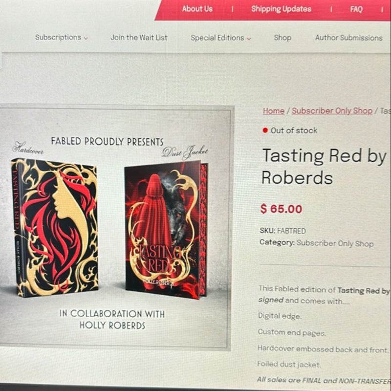 Tasting Red - FabledCo Edition