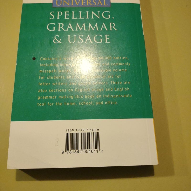 Webster Universal Spelling Grammar and Usage