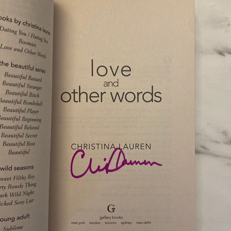 Love and Other Words (OUT OF PRINT SIGNED)