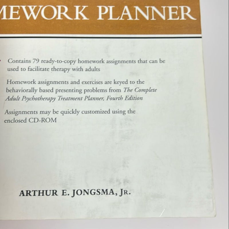 Adult Psychotherapy Homework Planner