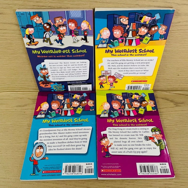 My Weirdest School Bundle-Lot of 4; Miss Blake is a Flake (4), Mr. Nick is a Lunatic (6), Mrs. Master is a Disaster (8), Mr. Will Needs to Chill (11)