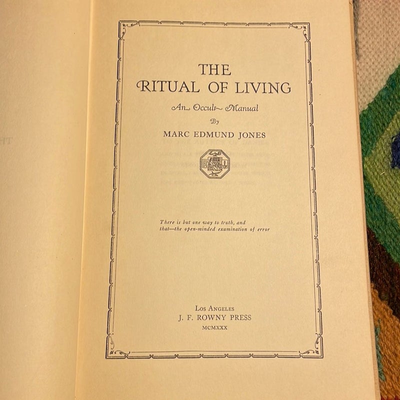 The Ritual of Living (Signed Copy)