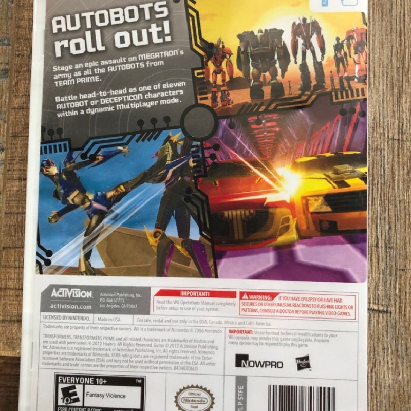 Transformers Prime: The Game - Nintendo Wii (NEW/SEALED)