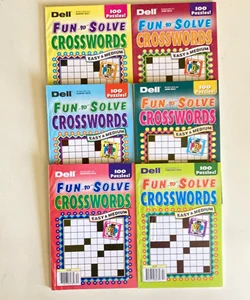 Lot of 6 Dell Fun to Solve Easy-Medium Crossword Puzzle Books P4