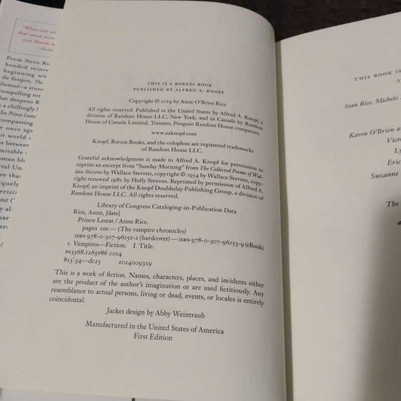 Prince Lestat (First edition)