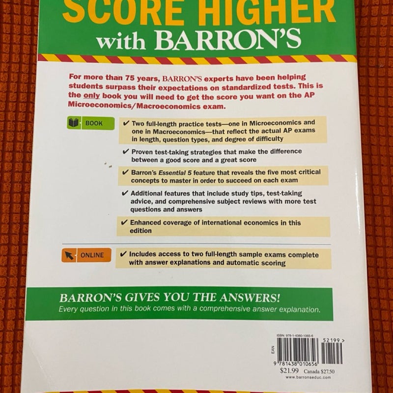 Barron Advanced Placement (AP) Microeconomics/Macroeconomics Prep, 6th Ed 2018