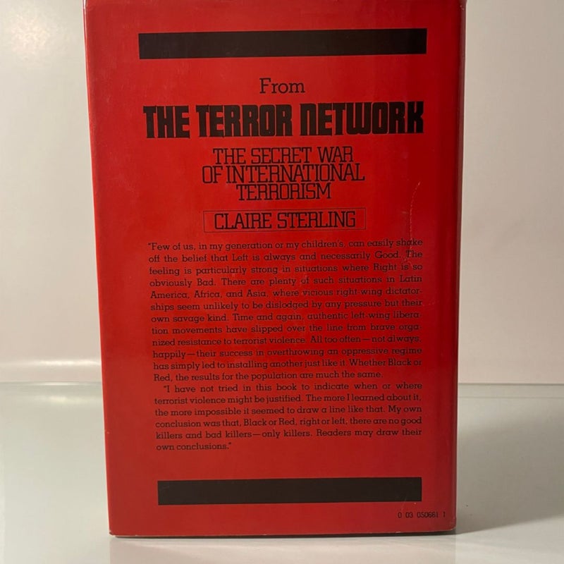 The Terror Network by Claire Sterling 1981 First Edition Hardcover w Dust Jacket