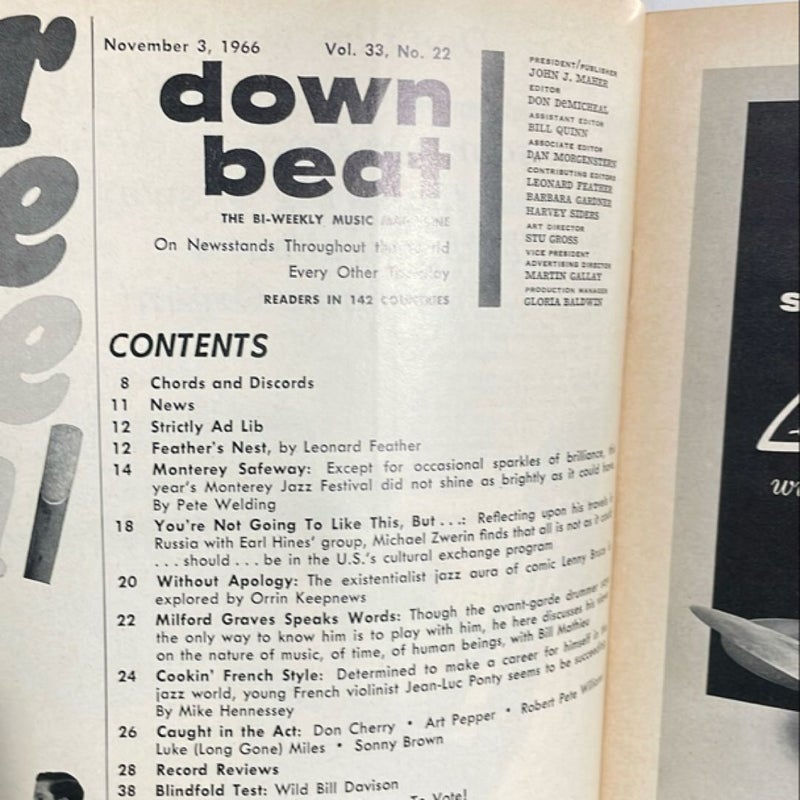 Down Beat - Vol. 33, No. 22 (November 3, 1968)