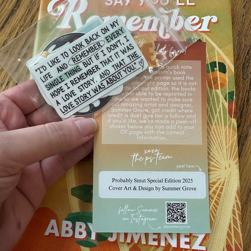 Say You’ll Remember Me by Abby Jimenez (Probably Smut)