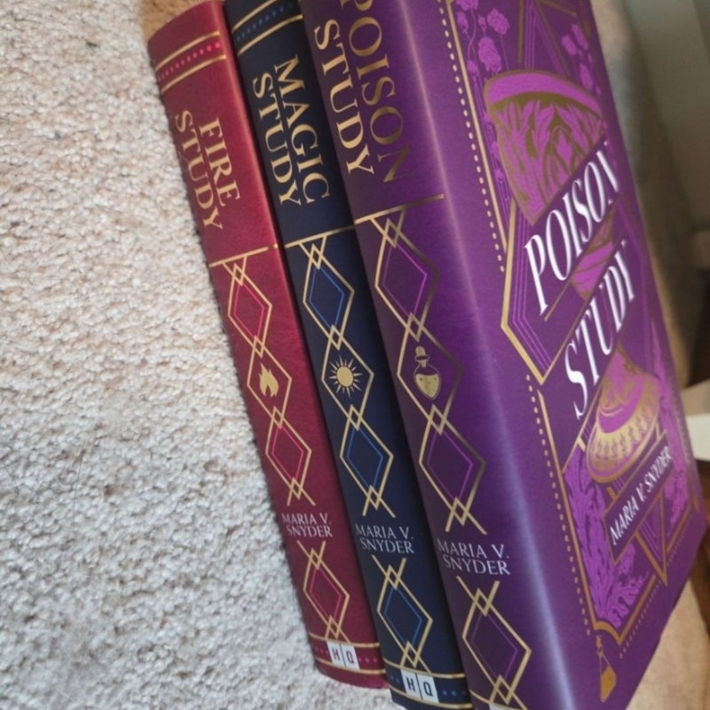 Signed Fairyloot young adult fantasy sprayed edges exclusive magic study poison study fire study