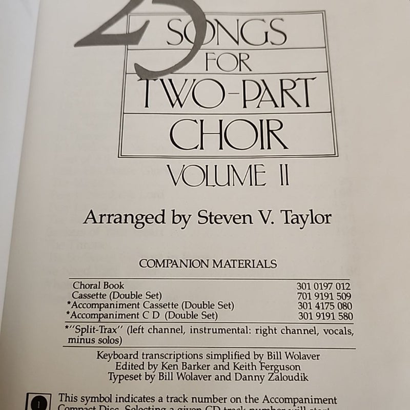 25 songs for two-part choir