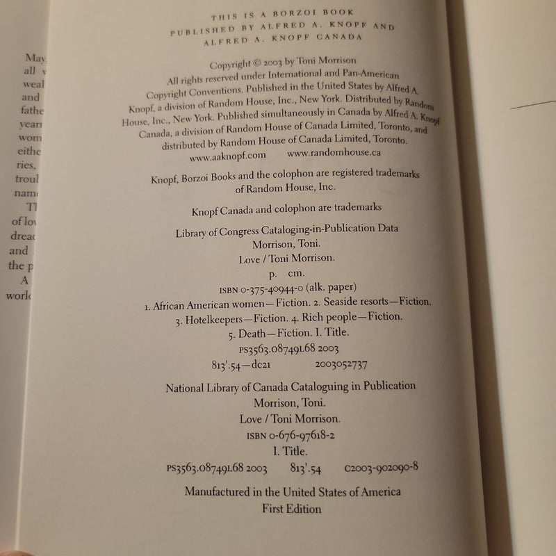 Love (2003 First Edition)
