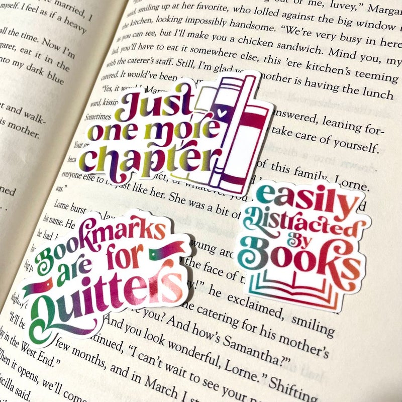 Colorful Gradient Bookish Stickers Set of 8